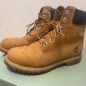 Timberland boots. Worn like 2-3 times. My feet grew after I had kids. Must sell.